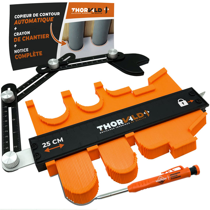 Jauge de Contour 25cm PRO + Bras de Placement [ +CRAYON CHANTIER +NOTICE FR]