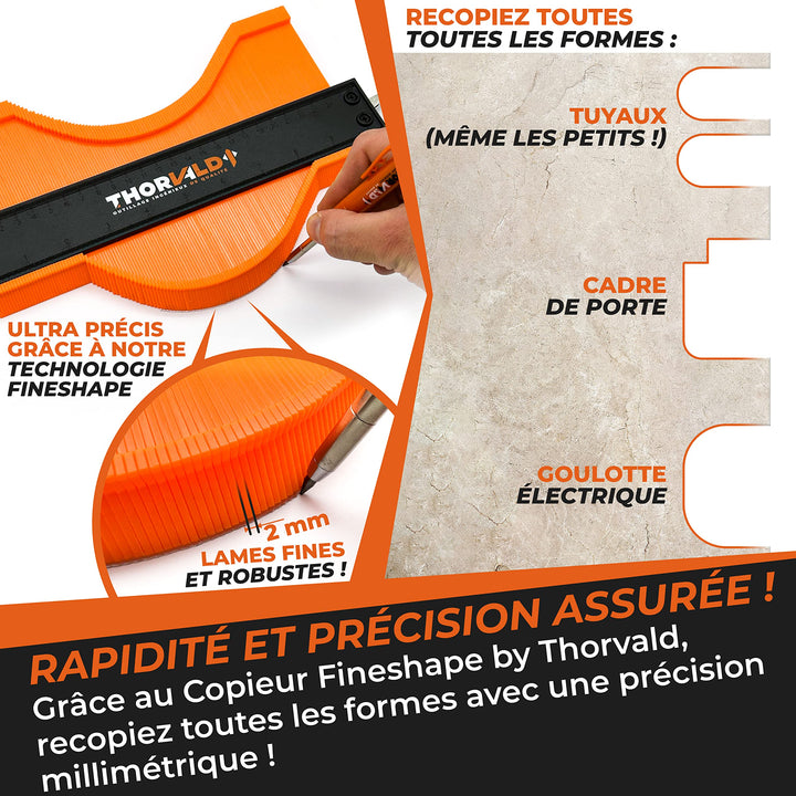 Jauge de Contour 25cm PRO + Bras de Placement [ +CRAYON CHANTIER +NOTICE FR]