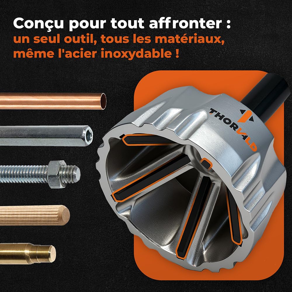 Ébavureur Chanfrein Extérieur XL — Lame Carbure de Tungstène [Métal · PVC · Ø 12-35 mm]