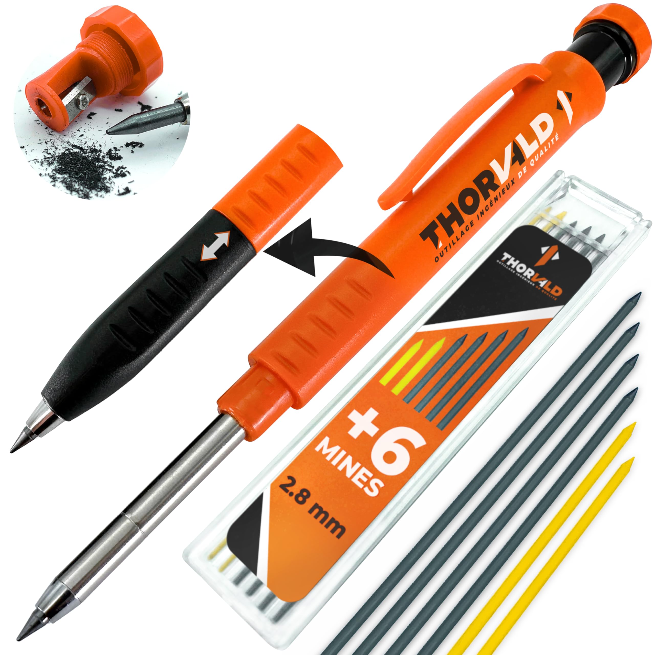 Crayon chantier PRO extensible Thorvald — vue principale