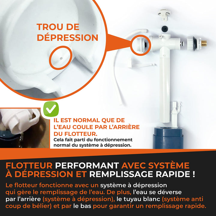 Flotteur WC Thorvald — joints et notice inclus