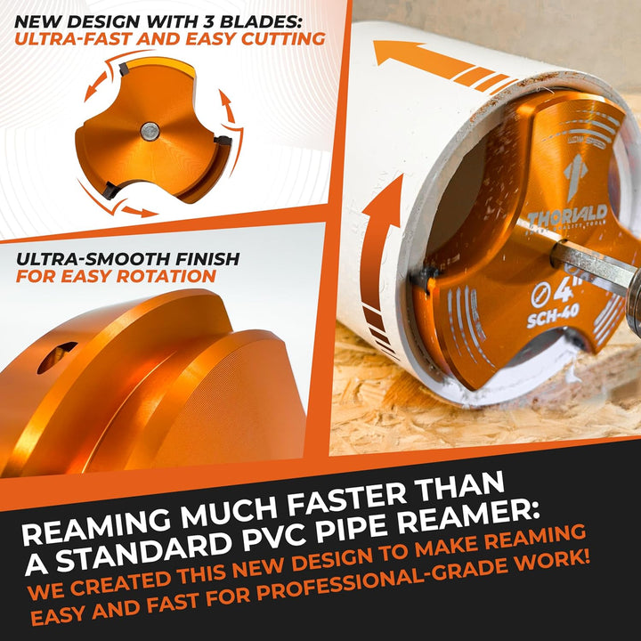 PVC Pipe Reamer TriForce — 7 Sizes with Tungsten Carbide Blades [Fitting Saver]