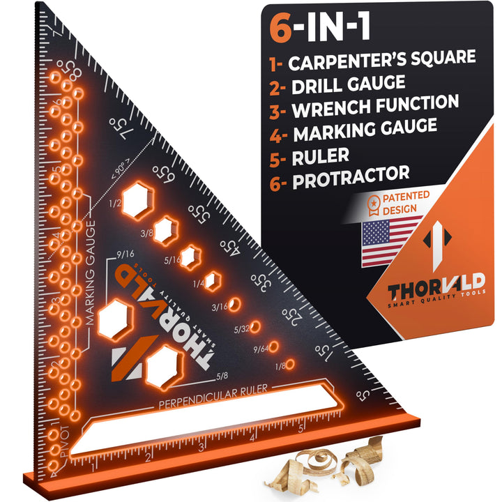6-in-1 Carpenter Square 7-inch (1/16-inch Precision) — Aluminum