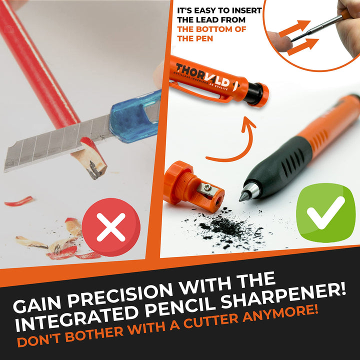 6-in-1 Carpenter Square 7-inch (1/16-inch Precision) [+ Carpenter Pencil]