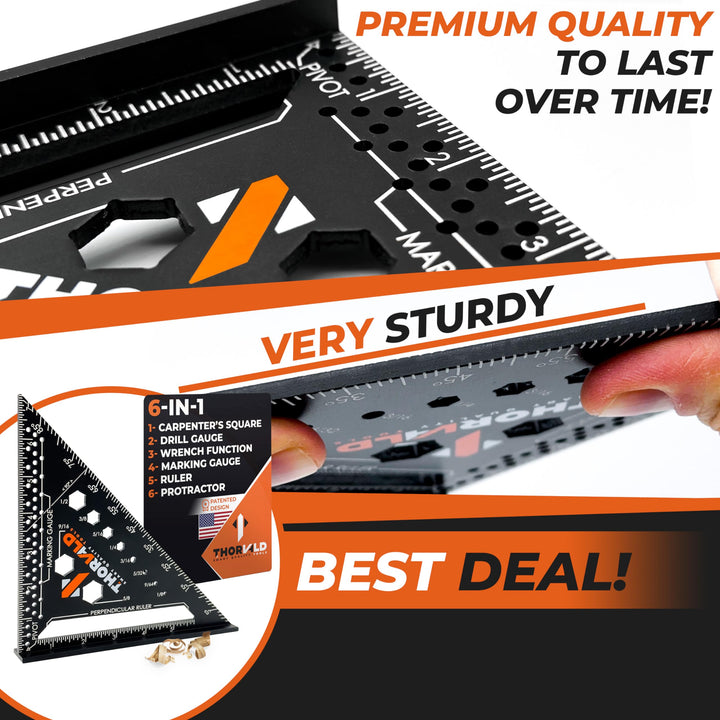 6-in-1 Carpenter Square 7-inch (1/16-inch Precision) — Aluminum