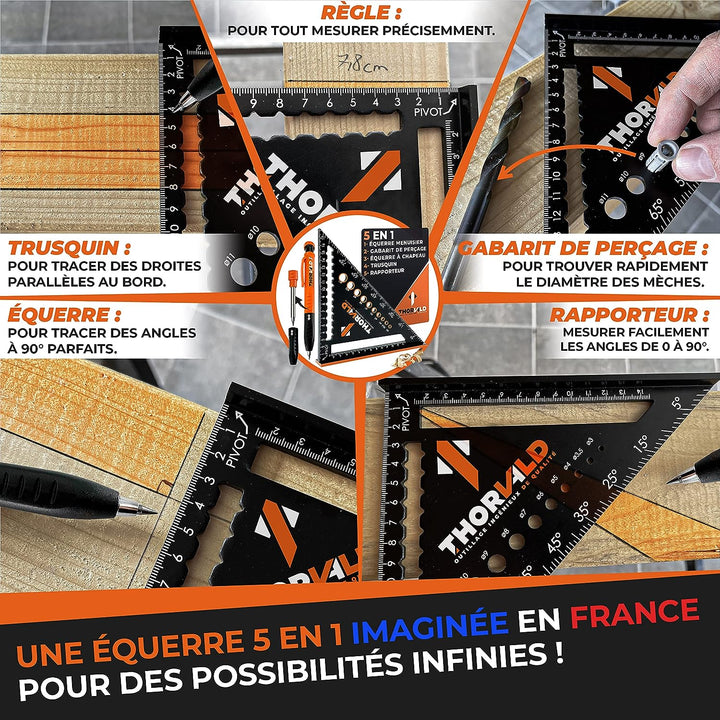 Équerre menuisier Thorvald — traçage d&