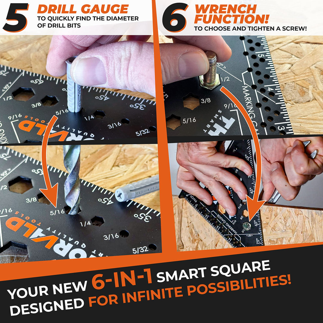 6-in-1 Carpenter Square 7-inch (1/16-inch Precision) — Aluminum