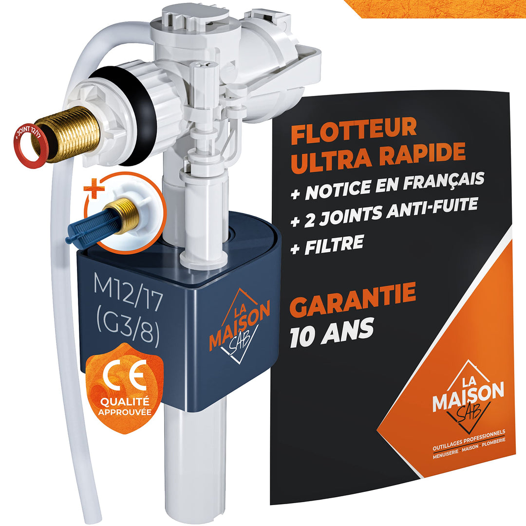 THORVALD Duurzame WC-vlotter - Eenvoudige Installatie - Handleiding + Afdichting + Filter - 10 Jaar Garantie - Horizontaal Vlotterventiel voor Toilet - Controleer Compatibiliteit