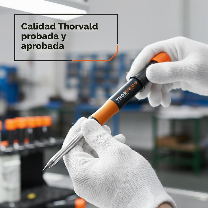 THORVALD Lápiz de carpintero robusto con funda, 7 minas y sacapuntas - Marcador de agujeros profundos para profesionales - Perfecto para construcción, madera, metal y hormigón